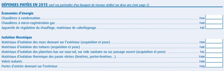 Declaration d'impôts CITE fenêtres et volets