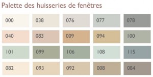 Palette des nuances acceptées pour les menuiseries et les huisseries de fenêtres à Monaco